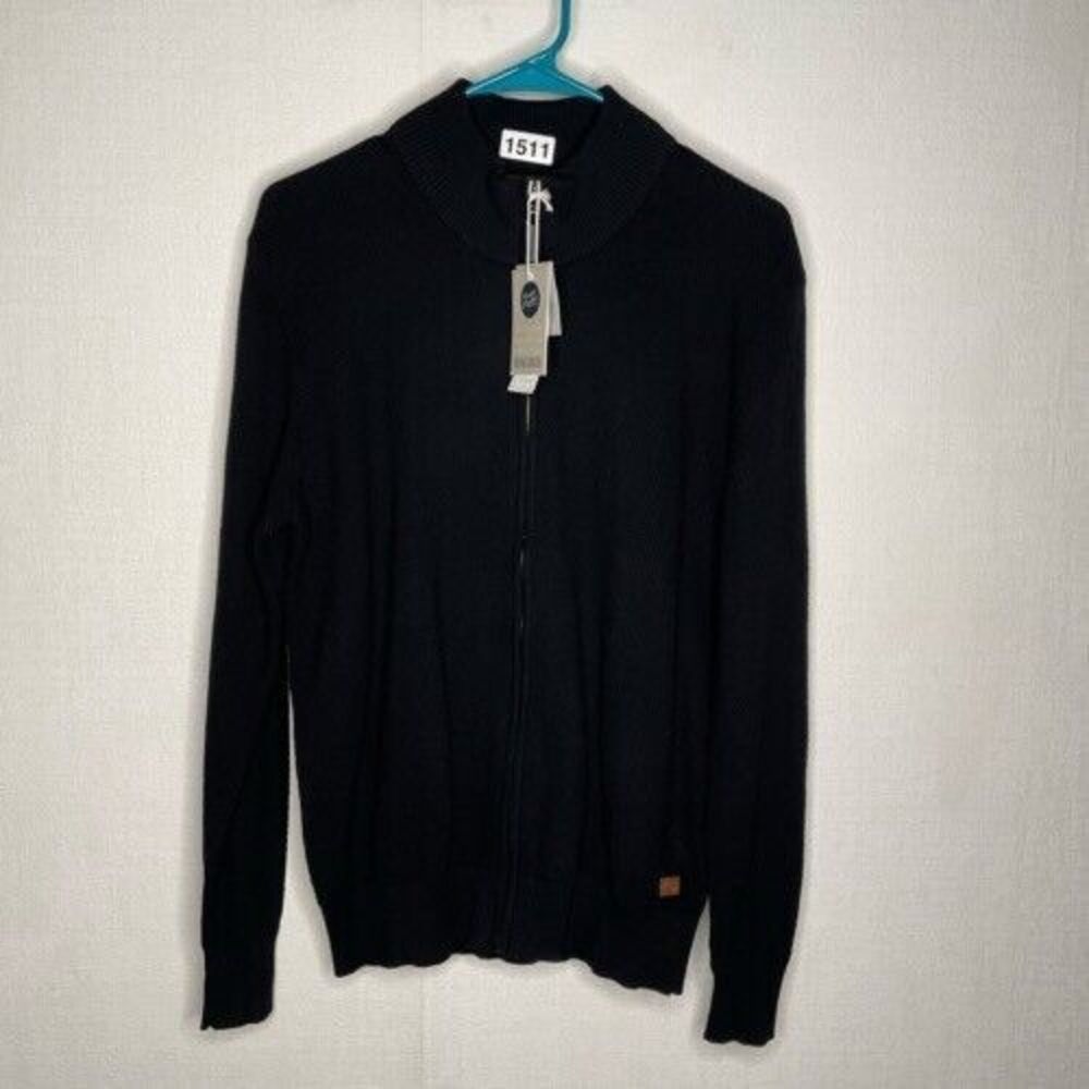 NWT Bagir Men’s Size‎ S Black Textured Premium Handknit Full Zip Cardigan Israel